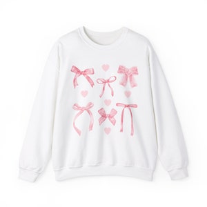 Kokette Pink Bow Sweatshirt: Trendy Crewneck Top Bild 1