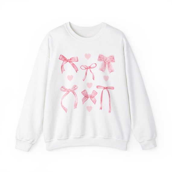 Coquette Pink Bow Sweatshirt: Trendy Crewneck Top