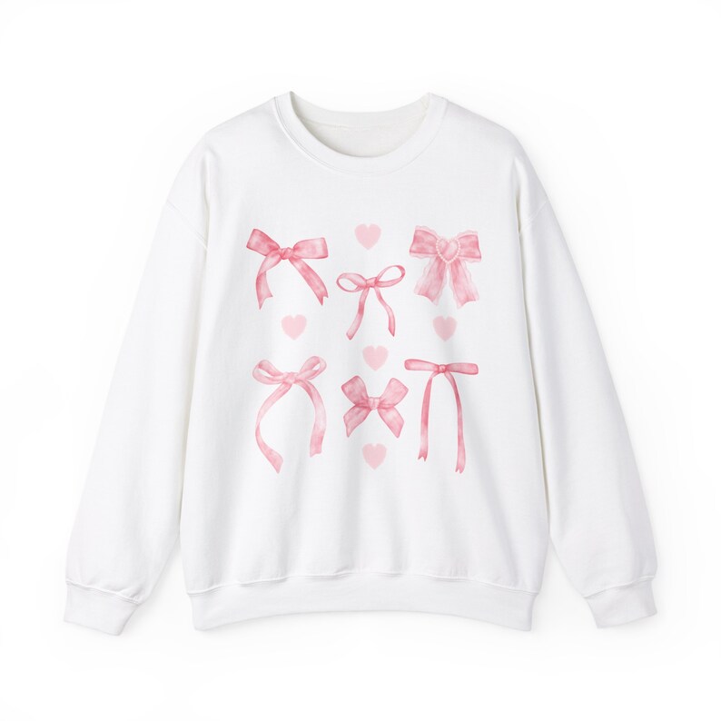 Kokette Pink Bow Sweatshirt: Trendy Crewneck Top Bild 1