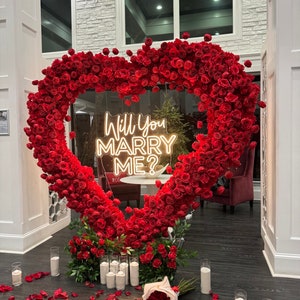 6.5ft 5D Red Rose Heart Arch: Wedding Proposal Decor - Etsy