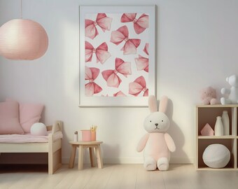 Tela de laço aquarela rosa pastel: decoração de quarto coquete (download digital)