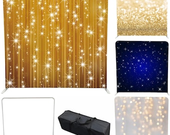 Double Sided Photobooth Backdrop: 8x8ft Frame, 4 Designs