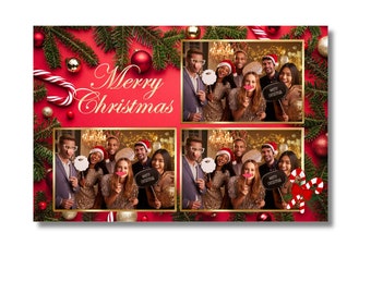 Merry Christmas Photobooth Template: Holiday Party Fun (Digital Download)