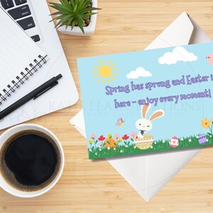 Sofort Download Osterkarte – Verspieltes Frühlings Motiv, bedruckbar & leer Innenseite | Geschenk für Familie, Freunde, Eltern, Großeltern
