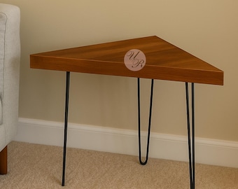 Handmade Walnut Corner Desk, Small Space Modern Study Table