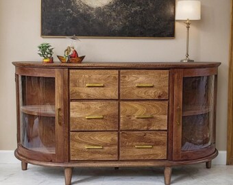Handmade Wooden Sideboard 6 Drawer, Solid Wood Storage Cabinet, Modern Rustic Buffet Console, Minimalist Furniture, Custom Sideboard