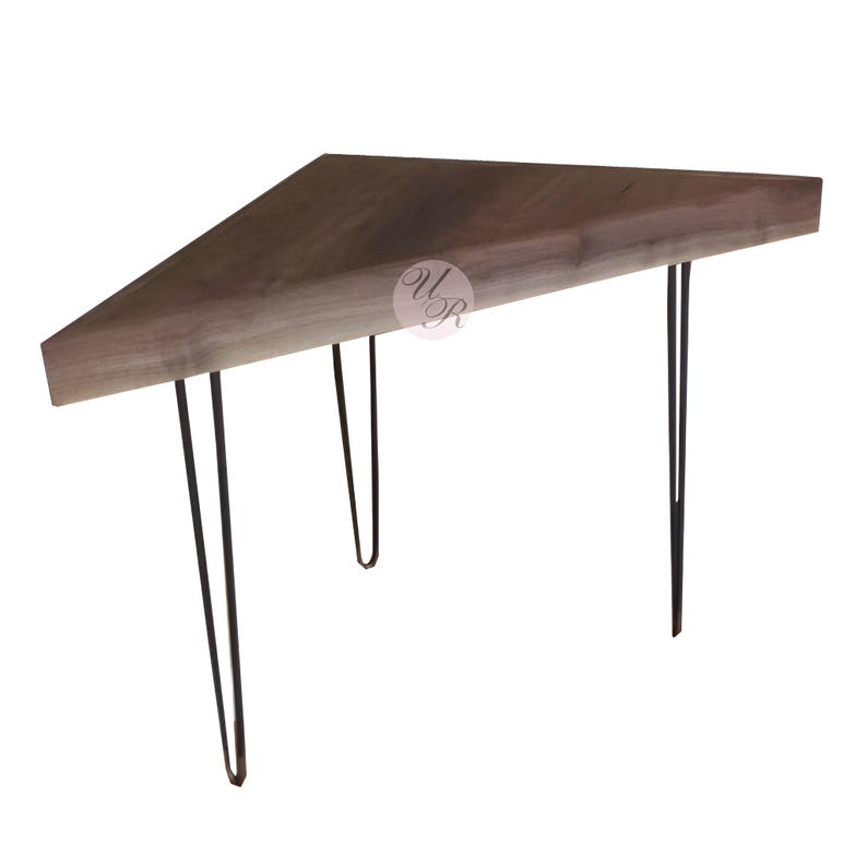 Triangle Corner Table | Modern Wood Corner Desk With Hairpin Legs ...