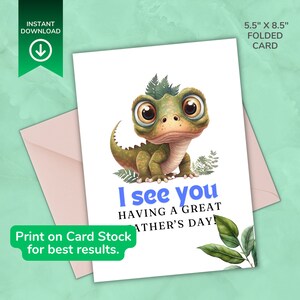 Father's Day Card, Printable Father's Day Card, Father's Day Card from Child, Father's Day Greetings, Best Dad, Father's Day Fun Dinosaur