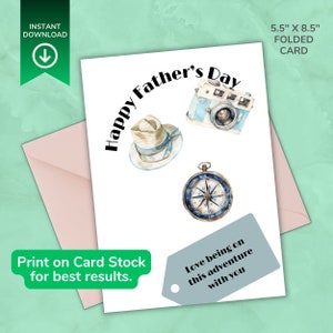 Father's Day Card, Printable Father's Day Card, Father's Day Card from Child, Father's Day Greeting Card, Best Dad, Father's Day Adventure
