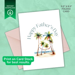 Father's Day Card, Printable Father's Day Card, Father's Day Card from Child, Father's Day Greetings, Best Dad, Father's Day Beach Day
