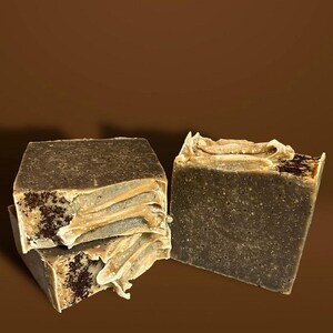 Dark Roast Soap Bar | Exfoliating natural coffee grounds scrub soap bar