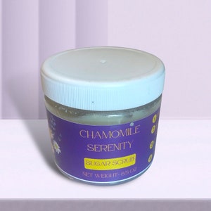 Chamomile Serenity Sugar Scrub - Natural Exfoliating Body Scrub for Relaxation