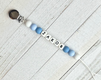 Personalized Pacifier Clip | Silicone Beads | Custom Gift | Baby Name Gift | Attache-Suce Personalisée | Baby Shower Gift | Cadeau pour bébé