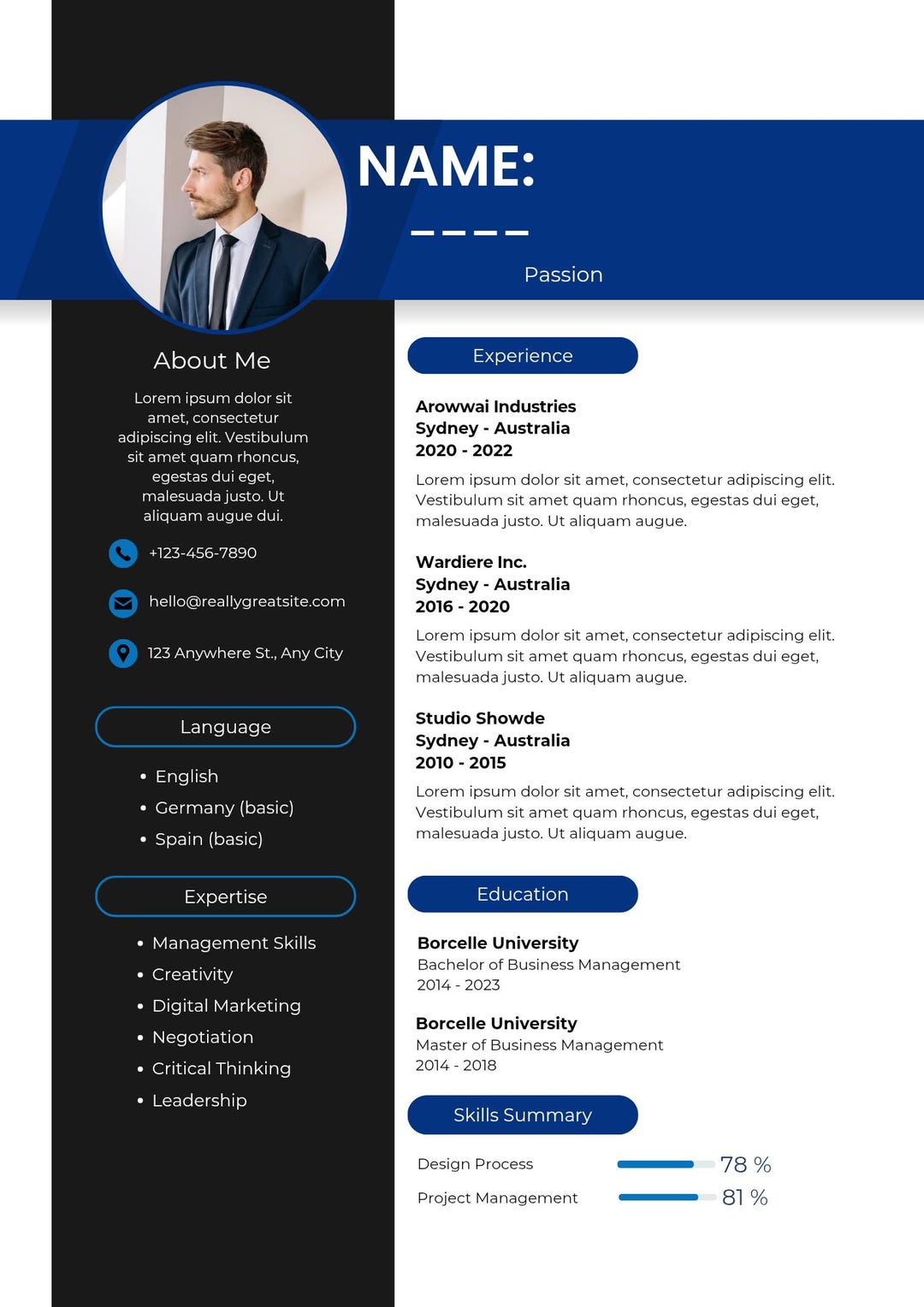 Resume Template Etsy