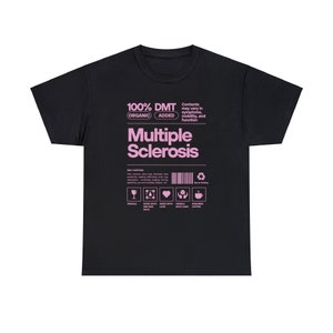 Multiple Sclerosis Nutrition PINK FRONT Ingredients Cotton Tee, Autoimmune Disease T-shirt, Chronic Illness Shirt, MS tshirt