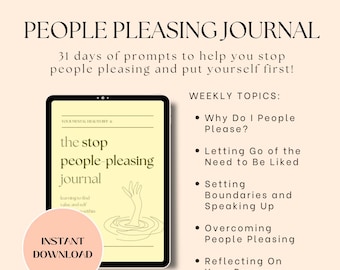 People Pleasing Journal | Self-Worth, Boundaries (Digital Download)