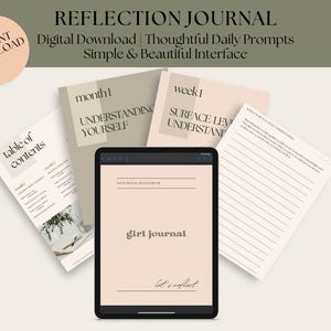 Empowerment Journal | Digital Self-Care Journal | Daily Prompts | 120+ Unique Prompts | Personal Growth Gift | Girl Journal - REFLECTION