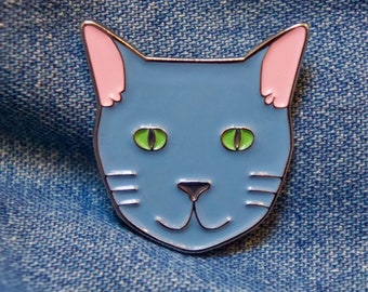 Cat head enamel pin