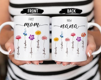 Mother's Day Gifts, First Mom Now Nana Mug, Grandma Birthday Gifts, Gifts for Mom, Mom Gifts, Grandma Gifts, Gifts for Women