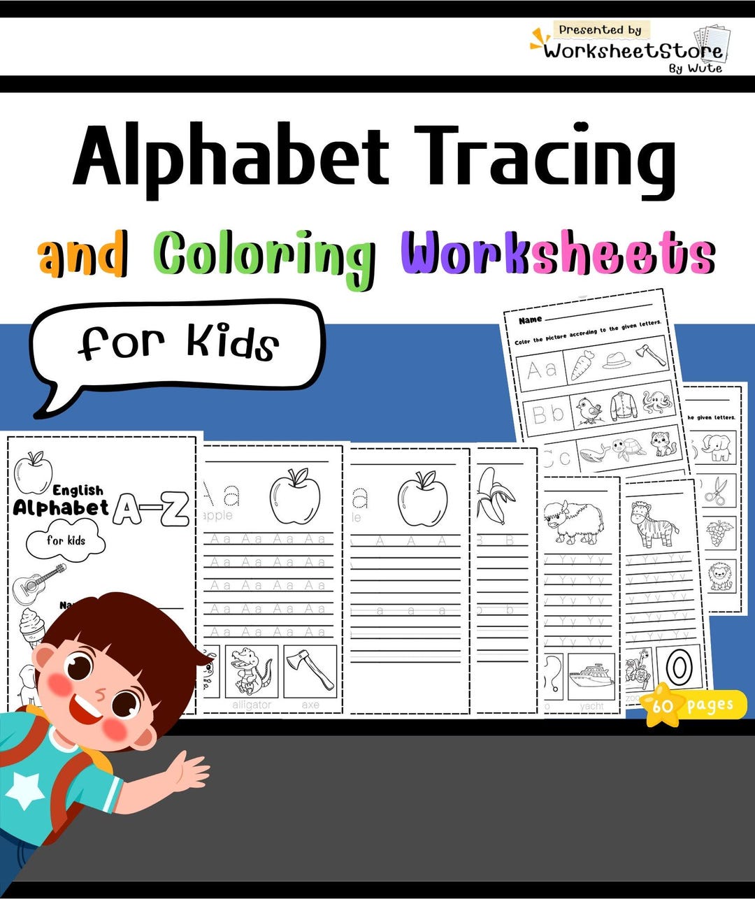 Alphabet Tracing & Coloring Worksheets for Kids Learning to Write ...