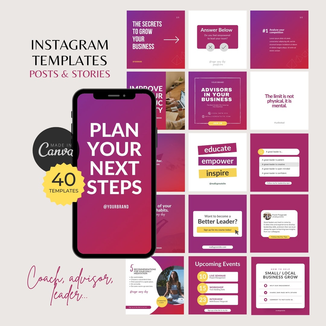 Instagram Templates for Coaches Canva Instagram Post Templates ...
