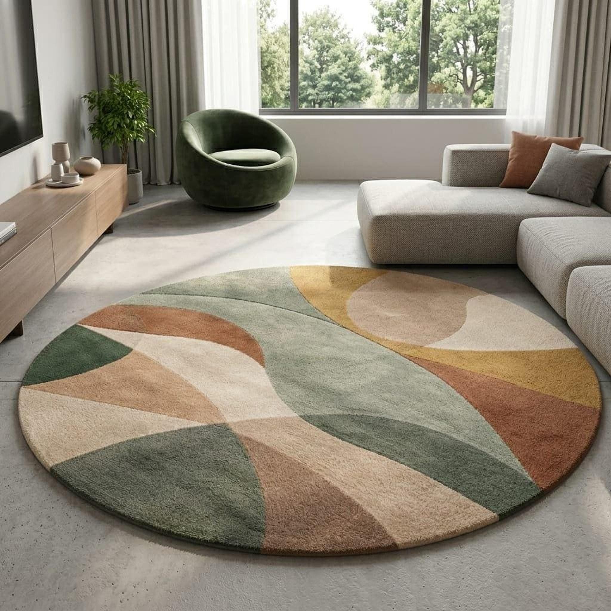 teppich rund 300cm Sisal Farbe:Dunkelblau+Hellblau