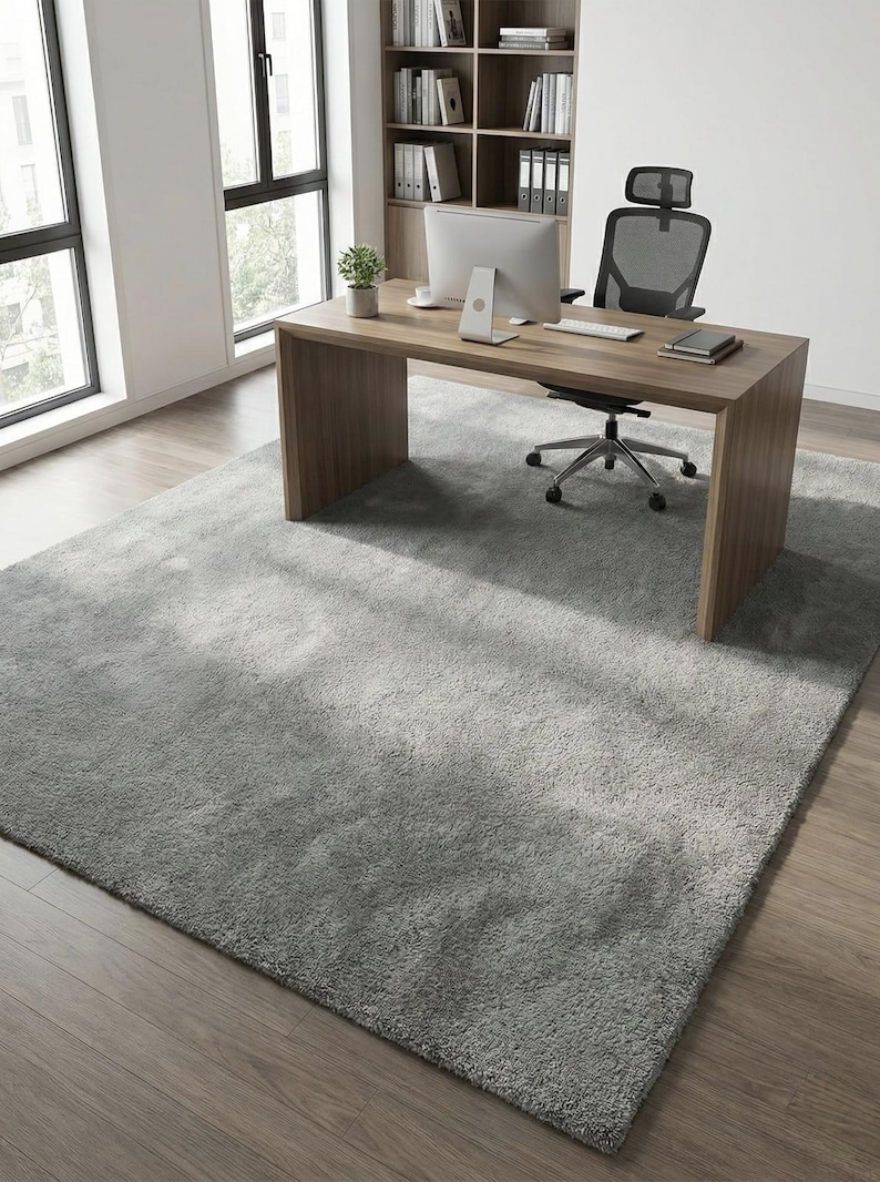 Hand Tufted Wool Rug, Light Grey Silver, Scandi Minimalist Decor - Etsy