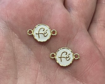 Breloques en or Fe, pendentif connecteur rond rempli d'or 18 carats, collier bracelet à breloques en émail pour la fabrication de bijoux