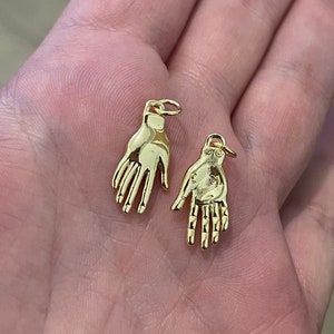 Gold Hand pendant for necklace, bracelet, jewellery making supply image 1