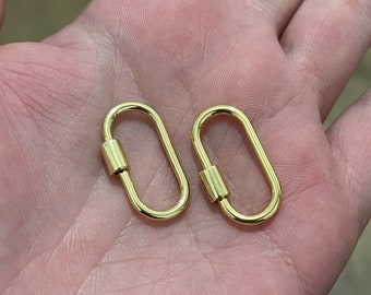 18K Gold Filled Oval Carabiner Clasp,Buckle Clasp,Carabiner Screw Clasp,Turnbuckle,for DIY JewelryClasp
