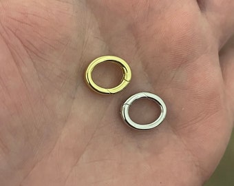 18K Gold Filled Oval Carabiner Clasp,Carabiner Lock Connector,Spring Push Gate for DIY Jewelry Finding Necklace Bracelet