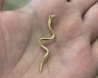 18K Gold Snake hanger, Snake charme voor ketting, armband sieraden maken aanbod