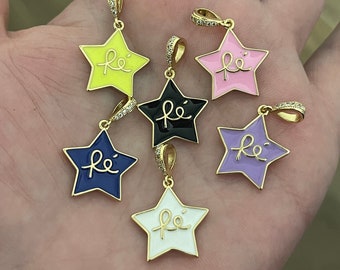 Gold Stern Charms, 18K Gold gefüllt Emaille Stern Anhänger, Stern Charm Armband Halskette für DIY Schmuckherstellung Versorgung