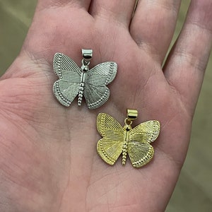Gold Butterfly Charms,18K Gold Filled Butterfly Pendant,insect Charm Bracelet Necklace for DIY Jewelry Making Supply