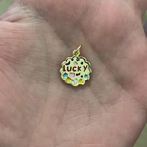 18K Gold Filled Enamel Lucky Pendant Charm for DIY Handmade Earring Necklace Bracelet Keychain Craft Accessories