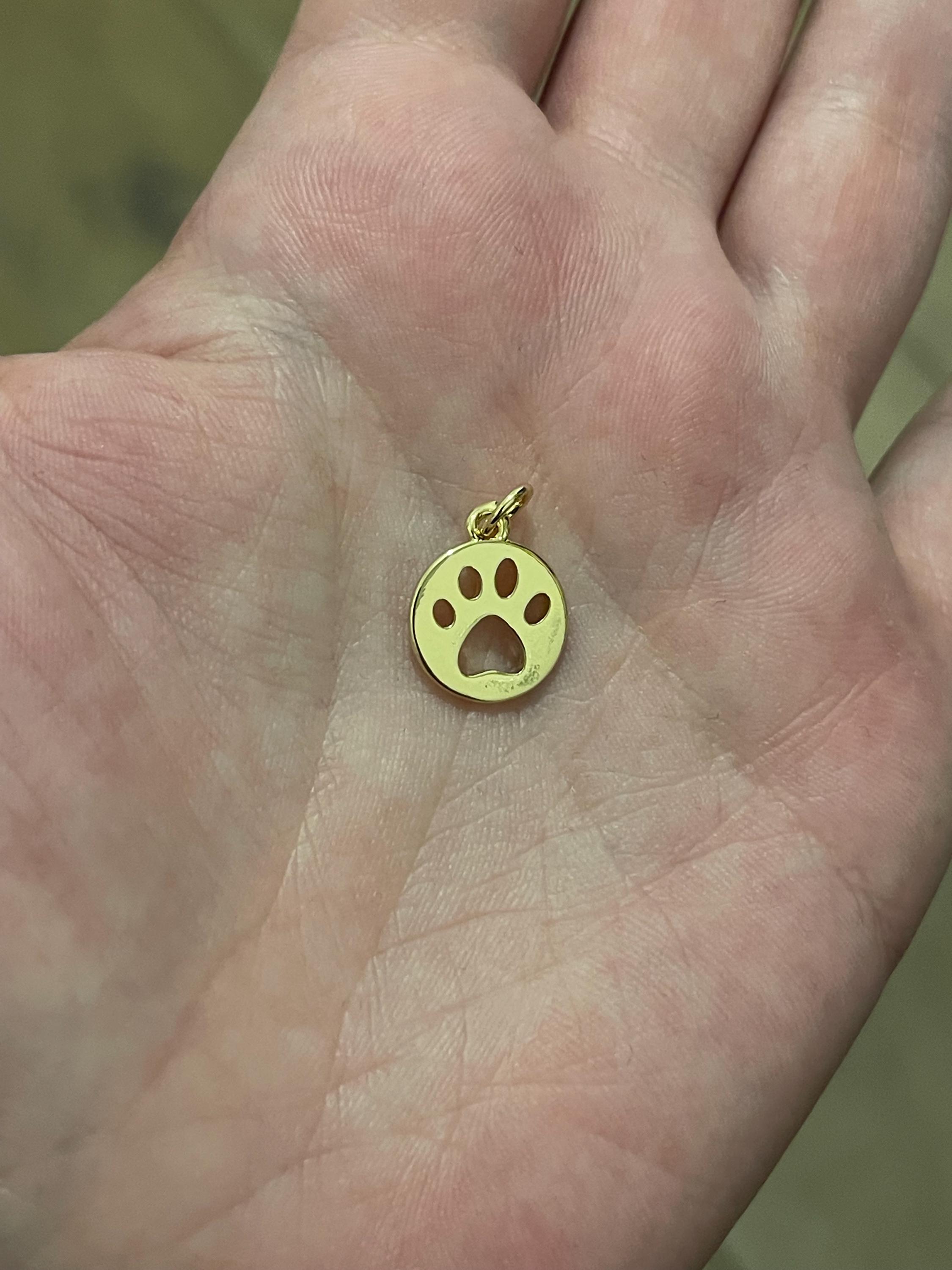 Gold Paw Charms,18K Gold Filled Cat Paw Pendant Charm for DIY Handmade Earring Necklace Bracelet Keychain Craft Accessories