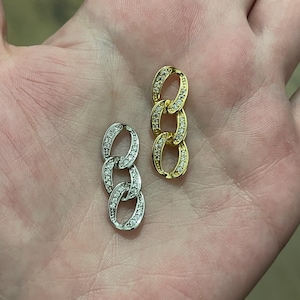 18K Gold Filled Drei Oval Kettenglieder für DIY Handgemachte Ohrring Halskette Armband Keychain Craft Accessoires