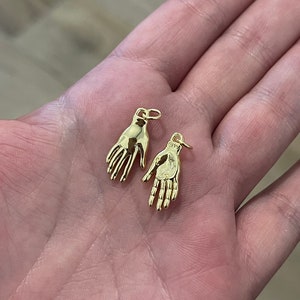 Gold Hand pendant for necklace, bracelet, jewellery making supply image 2