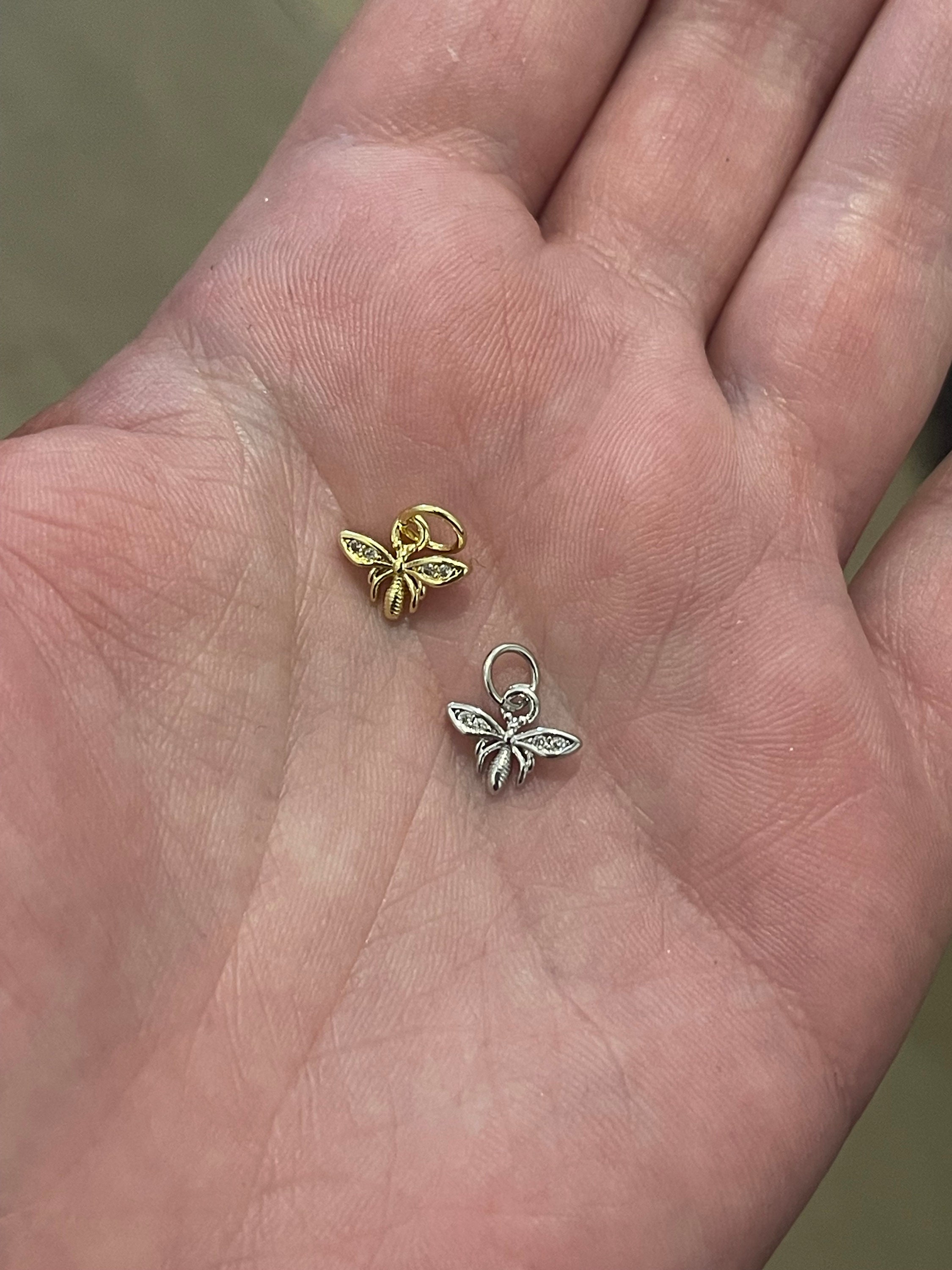 Gold Insect Charms,18K Gold Filled Insect Pendant,Insect Charm Bracelet Necklace for DIY Jewelry Making Supply