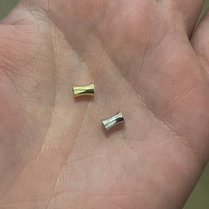 Gold Barrel Beads Charms,18K Gold Filled Tube Bracelet Necklace for DIY Jewelry Making Supply hole 2.5mm