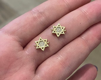 18K Gold Star of David connector charm for jewelry making