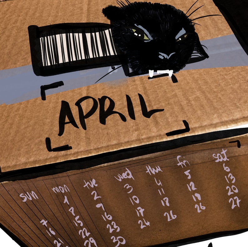 Funny Cat Calendar, 2024 Etsy