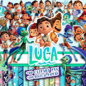Luca Clipart bundle png, Luca birthday decor, invitation and shirt designs, Movie decor sublimation, instant Digital Download