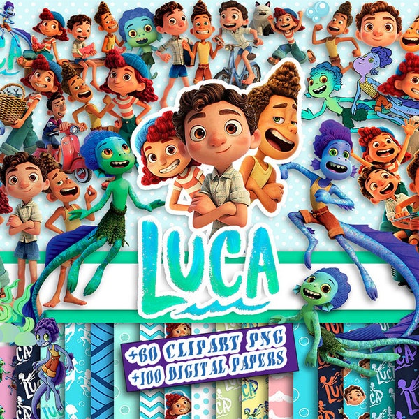 Luca Clipart bundle png, Luca birthday decor, invitation and shirt designs, Movie decor sublimation, instant Digital Download