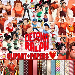 Wreck it Ralph png bundle, Movie PNG clipart, Wreck it Ralph clipart, birthday decor, cake topper, Digital png download, Ralph clipart png