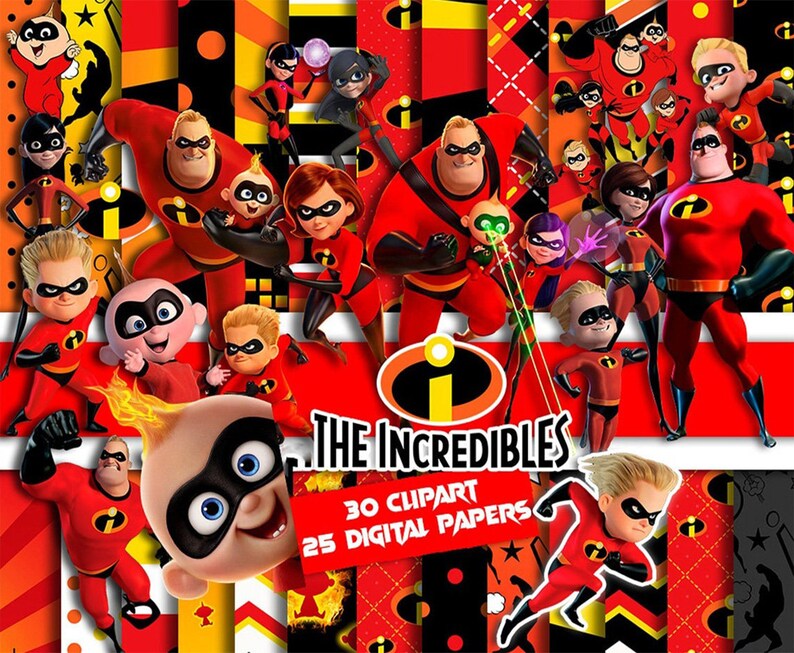 Incredibles PNG Clipart Bundle, Digital Paper, Digital Incredibles PNG ...