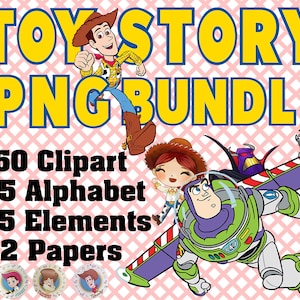 Toy Story Clipart Bundle, Toy Story PNG, Buzz Lightyear Woody PNG, Bullseye png, Make your own ToyStory decor, Birthday Party,