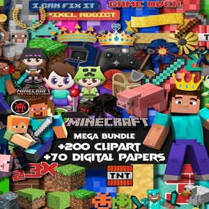 Mine png clipart, Gaming png Bundle, Mine Clipart, Mine Digital svg, Craft png Clipart, Steve Clipart, Creeper, documenti digitali Alta qualità