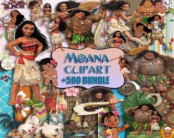 Moana png bundle, Moana Clipart, Birthday decor, Moana Font, Moana Printable png, Maui PNG clipart Instant Download, Baby Moana island png