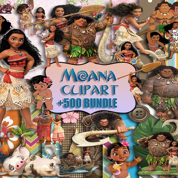 Moana png bundle, Moana Clipart, Birthday decor, Moana Font, Moana Printable png, Maui PNG clipart Instant Download, Baby Moana island png